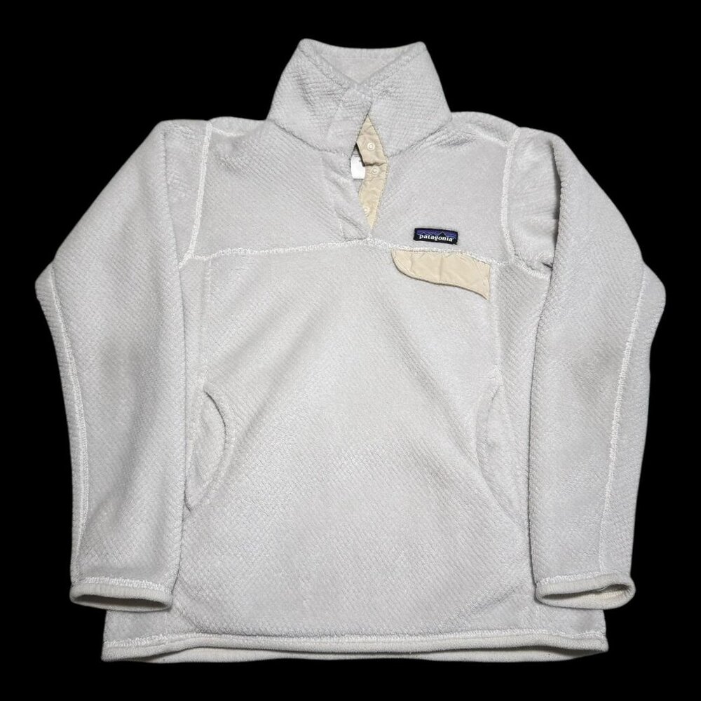Patagonia Pullover Retool Snap-T Women XS Polartec Pocket White 100% Polyester